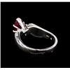 Image 3 : 1.30ct Ruby and Diamond Ring - 14KT White Gold