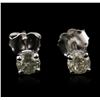 Image 1 : 14KT White Gold 0.62ctw Diamond Stud Earrings