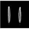 Image 2 : 14KT White Gold 0.99ctw Diamond Earrings