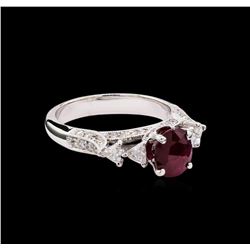 1.51ct Ruby and Diamond Ring - 18KT White Gold