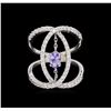 Image 2 : 0.44ct Tanzanite and Diamond Ring - 14KT White Gold