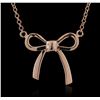 Image 1 : 14KT Rose Gold Bow Necklace