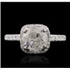 Image 2 : 18KT White Gold 2.84ctw Diamond Ring