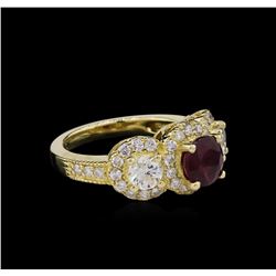 14KT Yellow Gold 1.78ct Ruby and Diamond Ring