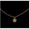 Image 1 : 0.38ctw Diamond Flower Pendant - 14KT Tri-Tone Gold