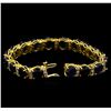Image 3 : 42.04ctw Blue Sapphire and Diamond Bracelet - 14KT Yellow Gold