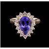 Image 2 : 3.00ct Tanzanite and Diamond Ring - 14KT Rose Gold