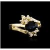 Image 1 : 14KT Yellow Gold 1.45ct Sapphire and Diamond Ring