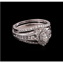 0.81ctw Diamond Ring and Wedding Band - 14KT White Gold