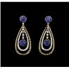 Image 1 : 2.14ctw Sapphire and Diamond Earrings - 18KT White Gold