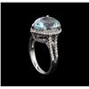 Image 4 : 5.33ct Aquamarine and Diamond Ring - 14KT White Gold