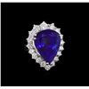 Image 1 : 14KT White Gold GIA Certified 27.66ct Tanzanite and Diamond Ring