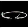 Image 3 : 0.83ct Emerald and Diamond Bangle Bracelet - 14KT White Gold