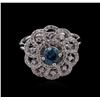 Image 2 : 1.19ct Greenish Blue Diamond Ring - 14KT White Gold