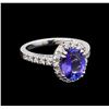 Image 1 : 2.23ct Tanzanite and Diamond Ring - 14KT White Gold