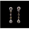 Image 1 : 3.52ctw Fancy Brown Diamond Earrings - 18KT White Gold