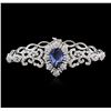 Image 1 : 18KT White Gold 3.93ct Tanzanite and Diamond Bracelet