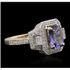 Image 1 : 14KT Yellow Gold 2.24ct Tanzanite and Diamond Ring