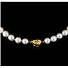 Image 2 : South Sea Cultured Pearl Necklace with 14KT Yellow Gold Diamond Clasp