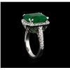 Image 4 : 6.88ct Emerald and Diamond Ring - 14KT White Gold