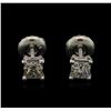 Image 1 : 0.49ctw Diamond Stud Earrings - 14KT White Gold