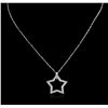 Image 2 : 14KT White Gold 0.35ctw Star Pendant With Chain