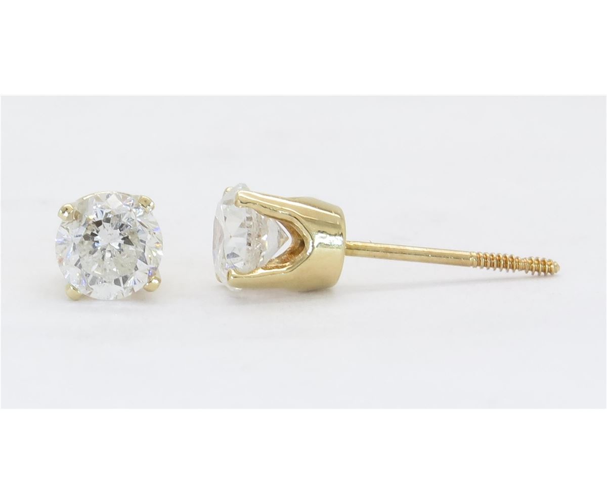 Yellow gold diamond stud earrings Clearance