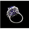 Image 3 : 10.00ct Tanzanite and Diamond Ring - 14KT White Gold