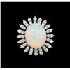 Image 2 : 10.06ct Opal and Diamond Ring - 14KT White Gold