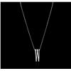 Image 2 : 14KT White Gold 0.25ctw Diamond Pendant With Chain