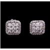Image 1 : 1.09ctw Diamond Earrings - 14KT White Gold