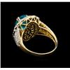 Image 3 : 2.71ct Apatite and Diamond Ring - 14KT Yellow Gold