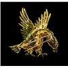 Image 2 : 0.75ctw Diamond and Ruby Eagle Pin - 18KT Yellow Gold