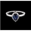 Image 2 : 0.69ct Blue Sapphire and Diamond Ring - 14KT White Gold