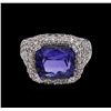 Image 2 : 14KT White Gold 6.47ct Tanzanite and Diamond Ring