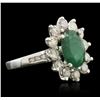 Image 1 : 14KT White Gold 2.49ct Emerald and Diamond Ring