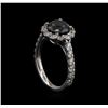 Image 4 : 3.56ctw Black Diamond Ring - 14KT White Gold