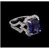 Image 1 : 5.18ct Tanzanite and Diamond Ring - 14KT White Gold