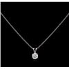 Image 1 : 0.59ct Diamond Pendant With Chain - 14KT White Gold