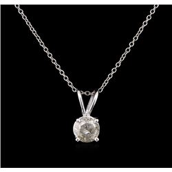 0.79ct Diamond Pendant With Chain - 14KT White Gold