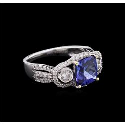 2.59ct Tanzanite and Diamond Ring - 14KT White Gold