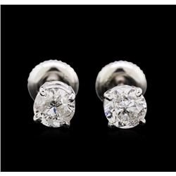 1.21ctw Diamond Stud Earrings - 14KT White Gold