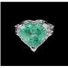Image 2 : 5.72ct Emerald and Diamond Ring - 14KT White Gold