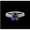 Image 2 : 14KT White Gold 1.37ct Tanzanite and Diamond Ring