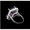 Image 3 : 12.56ct Amethyst and Diamond Ring - 14KT White Gold