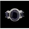 Image 2 : 12.15ctw Sapphire and Diamond Ring - 14KT White Gold