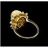 Image 3 : 2.76ct Opal and Diamond Ring - 14KT Yellow Gold