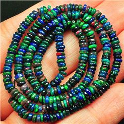 Natural Ethiopian Black Opal Necklace 22.60 carats