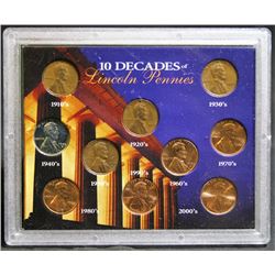 10 Decades of Lincoln Pennies