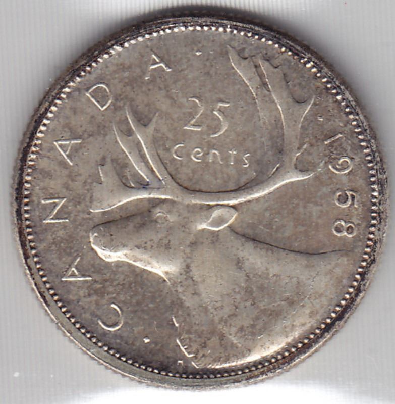 1958 Canada ICCS Graded Silver 25Cent Quarter Coin MS63